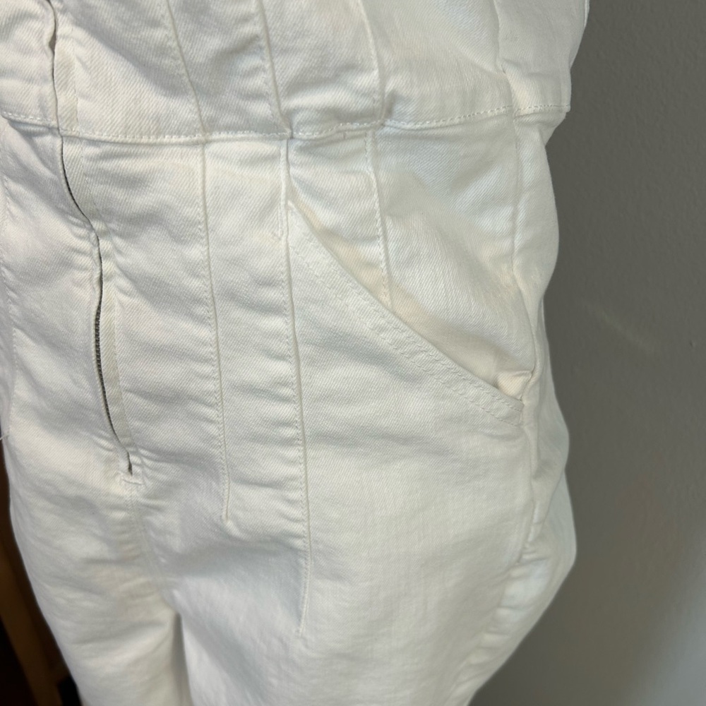NEW We the Free by Free People Crisp White Short Sleeve Collared Jumpsuit Sz L - Picture 4 of 8